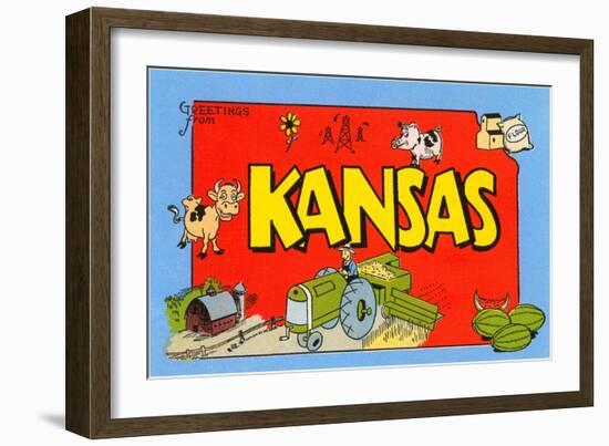 Greetings from Kansas-null-Framed Art Print