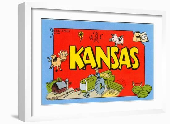 Greetings from Kansas-null-Framed Art Print