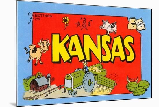 Greetings from Kansas-null-Mounted Art Print