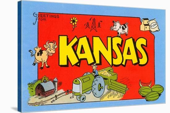 Greetings from Kansas-null-Stretched Canvas