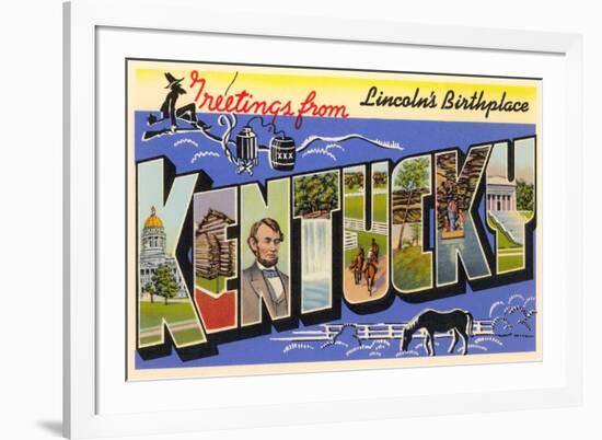 Greetings from Kentucky-null-Framed Premium Giclee Print