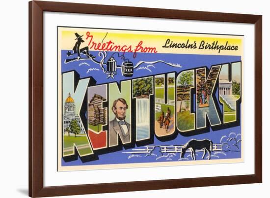 Greetings from Kentucky-null-Framed Premium Giclee Print