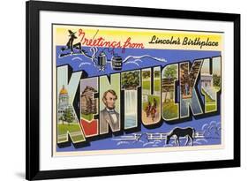 Greetings from Kentucky-null-Framed Premium Giclee Print