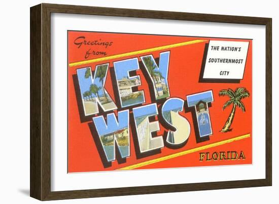 Greetings from Key West, Florida, the Nation's Southernmost City-null-Framed Giclee Print