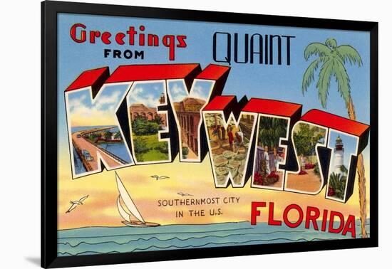 Greetings from Key West, Florida-null-Framed Art Print