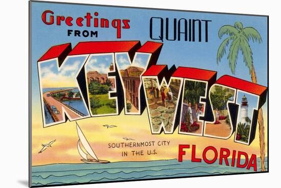 Greetings from Key West, Florida-null-Mounted Art Print