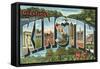 Greetings from Kinston, North Carolina-null-Framed Stretched Canvas