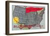 Greetings from La Jolla, California, US Map-null-Framed Art Print