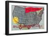 Greetings from La Jolla, California, US Map-null-Framed Art Print