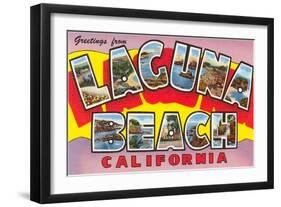 Greetings from Laguna Beach, California-null-Framed Art Print