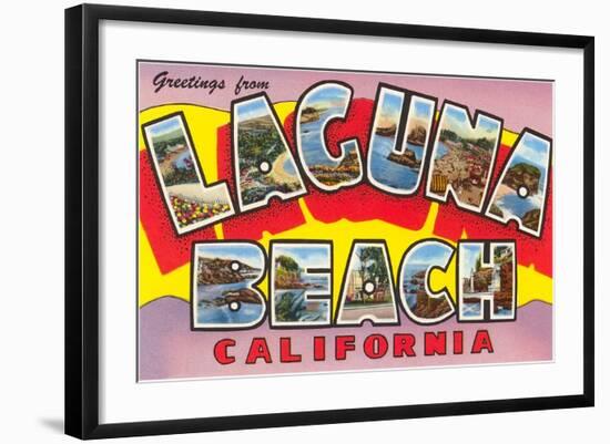 Greetings from Laguna Beach, California-null-Framed Art Print