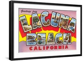 Greetings from Laguna Beach, California-null-Framed Art Print