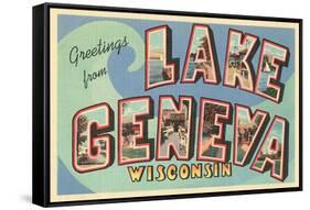 Greetings from Lake Geneva, Wisconsin-null-Framed Stretched Canvas