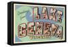 Greetings from Lake Geneva, Wisconsin-null-Framed Stretched Canvas