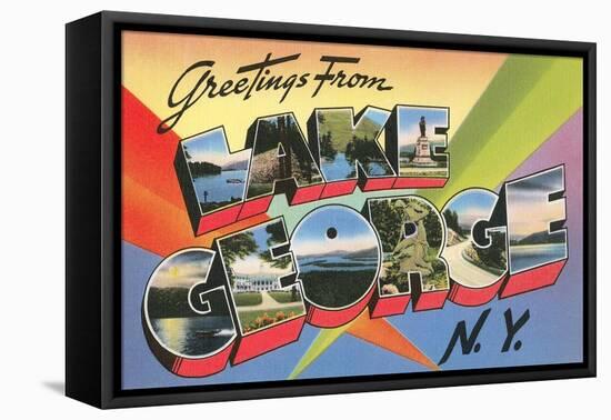 Greetings from Lake George, New York-null-Framed Stretched Canvas