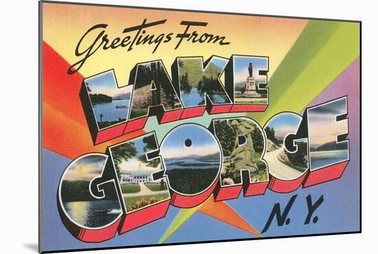 Greetings from Lake George, New York-null-Mounted Art Print