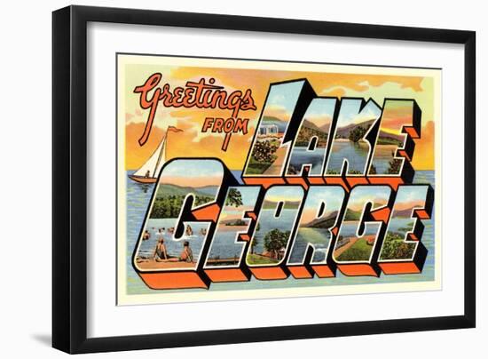 Greetings from Lake George, New York-null-Framed Art Print