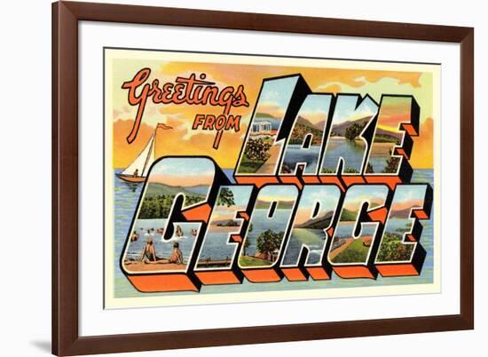 Greetings from Lake George, New York-null-Framed Art Print