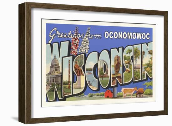 Greetings from Lake Oconomowoc-null-Framed Art Print