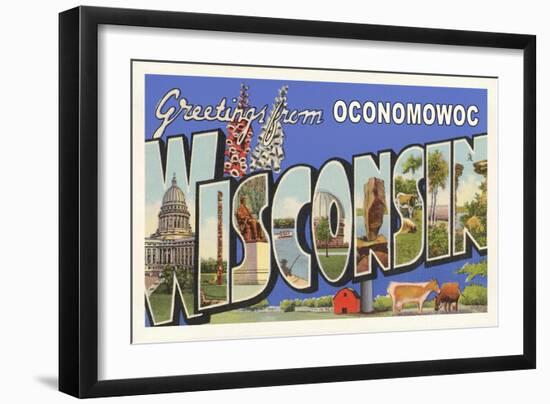 Greetings from Lake Oconomowoc-null-Framed Art Print