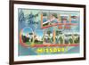 Greetings from Lake of the Ozarks, Missouri-null-Framed Premium Giclee Print