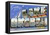 Greetings from Lake Okoboji, Iowa-null-Framed Stretched Canvas