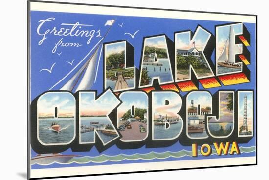 Greetings from Lake Okoboji, Iowa-null-Mounted Art Print