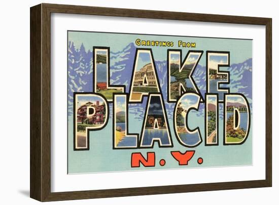 Greetings from Lake Placid, New York-null-Framed Art Print