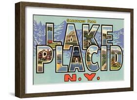 Greetings from Lake Placid, New York-null-Framed Art Print