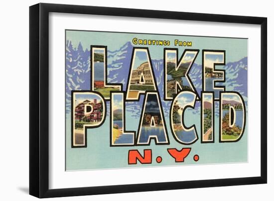 Greetings from Lake Placid, New York-null-Framed Art Print