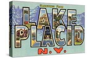 Greetings from Lake Placid, New York-null-Stretched Canvas