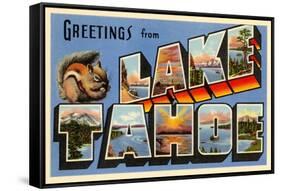 Greetings from Lake Tahoe, California-null-Framed Stretched Canvas