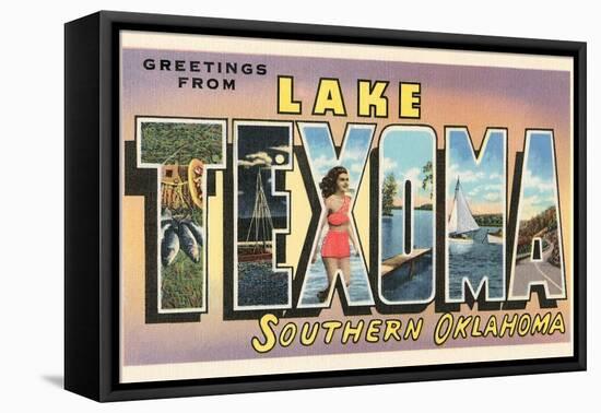 Greetings from Lake Texoma, Oklahoma-null-Framed Stretched Canvas