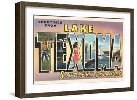 Greetings from Lake Texoma, Oklahoma-null-Framed Art Print
