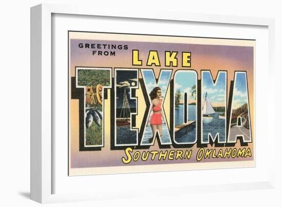 Greetings from Lake Texoma, Oklahoma-null-Framed Art Print