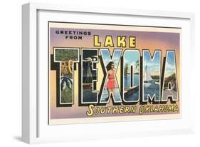 Greetings from Lake Texoma, Oklahoma-null-Framed Art Print