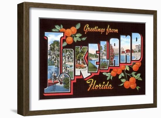 Greetings from Lakeland, Florida-null-Framed Art Print