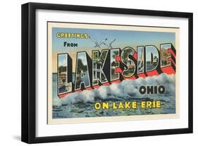 Greetings from Lakeside, Ohio-null-Framed Art Print