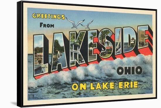 Greetings from Lakeside, Ohio-null-Framed Stretched Canvas