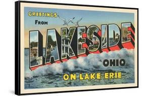 Greetings from Lakeside, Ohio-null-Framed Stretched Canvas