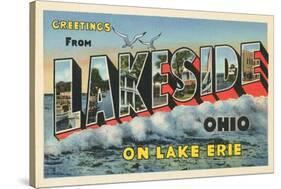 Greetings from Lakeside, Ohio-null-Stretched Canvas