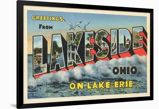 Greetings from Lakeside, Ohio-null-Framed Art Print