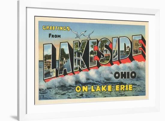 Greetings from Lakeside, Ohio-null-Framed Art Print