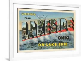 Greetings from Lakeside, Ohio-null-Framed Art Print