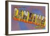 Greetings from Lansing, Michigan-null-Framed Art Print