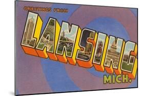 Greetings from Lansing, Michigan-null-Mounted Art Print