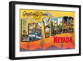 Greetings from Las Vegas, Nevada-null-Framed Art Print