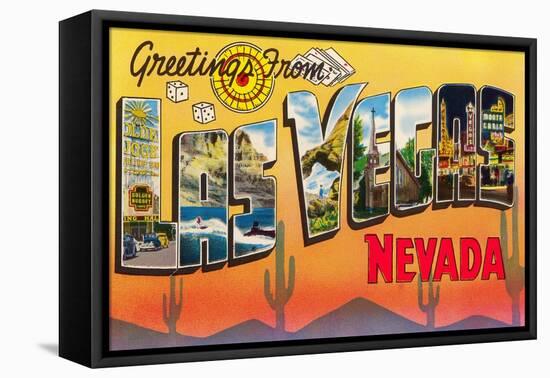 Greetings from Las Vegas, Nevada-null-Framed Stretched Canvas