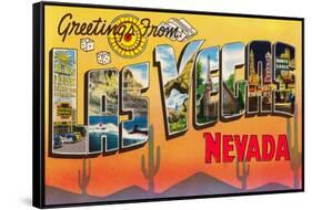 Greetings from Las Vegas, Nevada-null-Framed Stretched Canvas