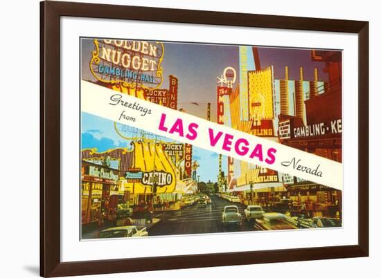 Greetings from Las Vegas, Nevada-null-Framed Premium Giclee Print